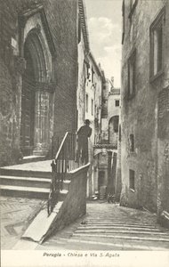 Perugia: Chiesa e Via S Agata (b/w photo) da Italian Photographer