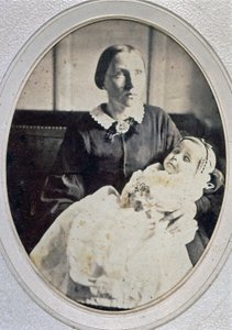 Ritratto post mortem di una bambina tenuta dalla madre, c.1855