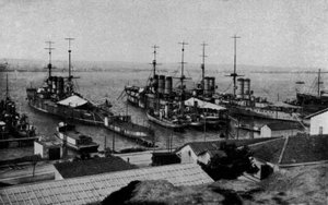 Taranto, Regie Navi Roma, Napoli, San Giorgio ancorate nel Mar piccolo da Italian Photographer