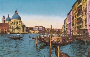 Venezia/Venice: Canal Grande Con la Chiesa Della Salute e Il Traghetto S Marco (coloured photo) da Italian Photographer