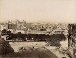 Veduta della città di Agra e della Moschea Moti (Forte di Agra), c.1890 da Italian Photographer