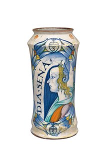 Un albarello in maiolica di Deruta "Bella Donna", c.1510-20 da Italian School