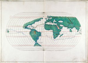 Add. 19927, ff.12v-13 Mappa del mondo, illustrazione dal 