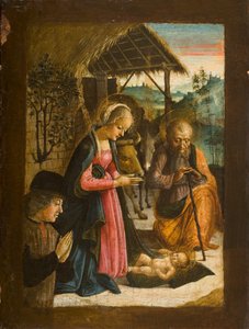 Adorazione del Bambino con ritratto del donatore da Italian School