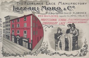 Pubblicità per i merletti di Lazzari Moro & Co, Firenze da Italian School
