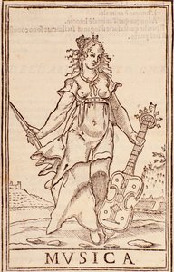 Allegoria della musica, pagina da "Somma di tutte le scienze" saggio di Aurelio Marinati da Italian School