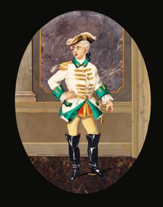Un pannello di pietre dure italiano raffigurante un gentiluomo da Italian School