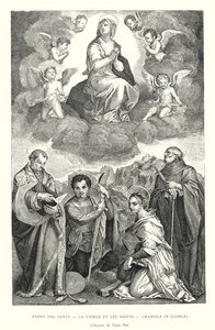 Andrea del Sarto, La Vergine e i Santi, Madonna in Gloria, Collezione del Palazzo Pitti (incisione) da Italian School