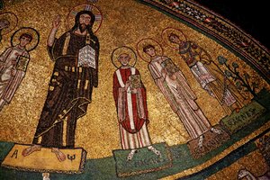 Abside con Cristo, santi e Papa Gregorio IV (mosaico) da Italian School