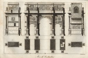 Arco di Costantino a Roma (315 d.C.) - incisione da 