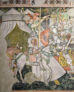Esercito a cavallo, dettaglio di una scena di battaglia da Italian School