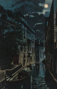 Canale posteriore, Venezia (litografia a colori) da Italian School