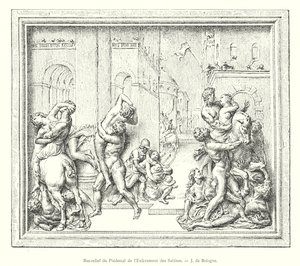 Bassorilievo del Piedistallo del Ratto delle Sabine, di Giambologna (incisione)