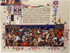 Scena di battaglia durante le Crociate - Dettaglio degli Statuti dell
