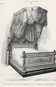 Letto a baldacchino, di Mercier Freres, Parigi, illustrazione da L