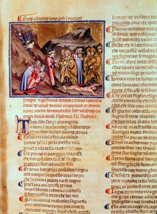 Canto XXIII Dante e Virgilio nel Cerchio degli Ipocriti, con Caifa crocifisso a terra, dalla Divina Commedia (Inferno), c.1313 da Italian School