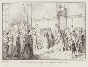 Caterina Cornaro sposa per procura Jacopo Lusignano Re di Cipro da Italian School