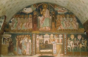 Cristo in trono tra la Vergine, Giovanni Battista, gli Apostoli e due Angeli da Italian School