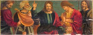 Cristo con i quattro apostoli da Italian School