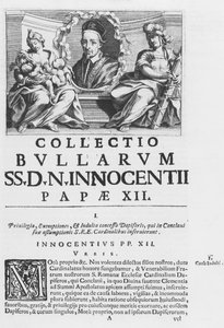 Collezione delle Bolle Papali di Papa Innocenzo XII (incisione) da Italian School