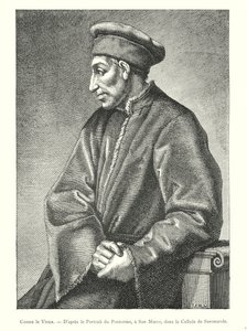 Cosimo il Vecchio, dal ritratto del Pontormo, a San Marco, nella cella di Savonarola (incisione) da Italian School
