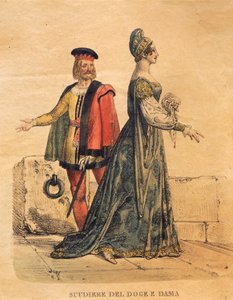 Costume per uno scudiero del Doge e una dama, da 