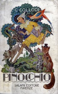 Copertina del libro di Carlo Collodi "Pinocchio" edito da Salani editore, 1920 ca. da Italian School