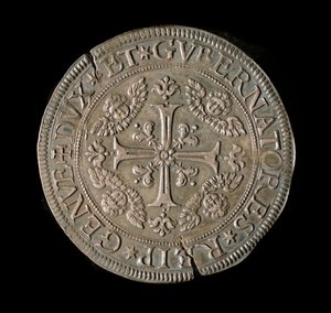 Moneta della Repubblica di Genova: ECU largo in argento. Diam. 61 mm. 1693. fronte. Genova, Musei di Strada Nuova (inv, M7135) da Italian School