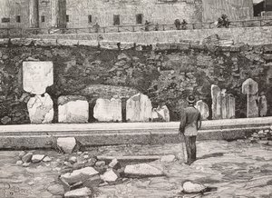 Emiciclo decorativo nel Foro Romano, Roma, Italia (incisione) da Italian School