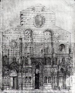 Progetto della facciata di Santa Maria del Fiore o il Duomo, Firenze da Italian School