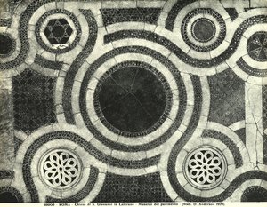 (dettaglio) del pavimento cosmatesco della Basilica di San Giovanni in Laterano, Roma da Italian School