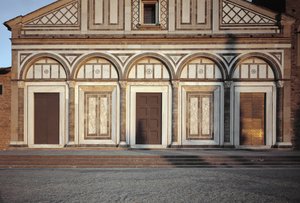 Dettaglio della facciata della chiesa da Italian School