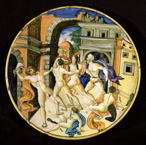 Piatto raffigurante Sansone e i Filistei, Officina di Pesaro da Italian School