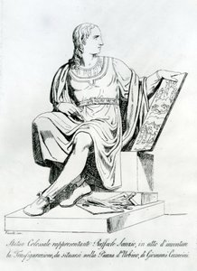 Disegno di una statua di Giovanni Ceccarini di Raffaello Sanzio da Urbino da Italian School