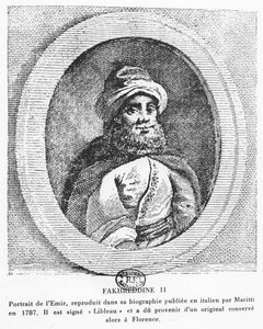 Emiro Fakhr-al-Din II (incisione) da Italian School