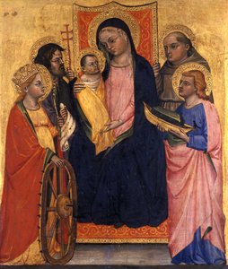 Madonna in trono con Bambino e quattro santi, c.1400 da Italian School