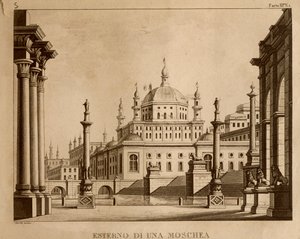 Esterno di una moschea, scenografia per 