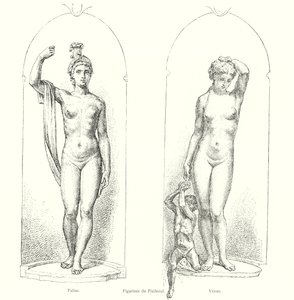 Figurine del Piedistallo, Pallade, Venere (incisione) da Italian School