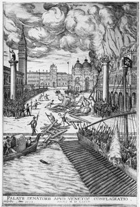 Incendio al Palazzo Ducale di Venezia da Italian School