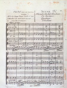 Prima pagina della partitura di Lodoiska (scena 4), opera di Luigi Cherubini
