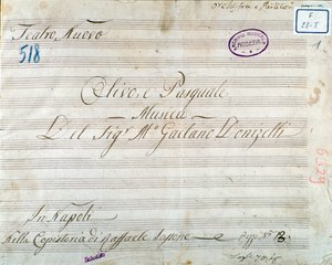 Prima pagina di spartito musicale dall