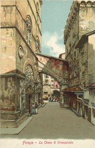Florence, Italy, La Chiesa Di Orsanmichele (colour litho) da Italian School