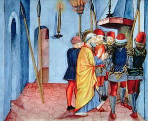 Fol.107v Pietro rinnega Cristo da Italian School