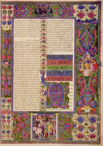 Apertura del Libro del Profeta Daniele, dalla Bibbia di Borso d