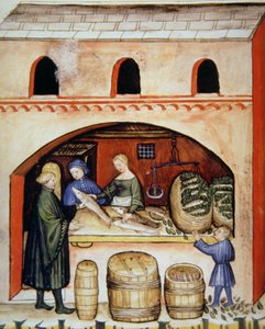 Fol.82v Pesce salato, illustrazione dal Tacuinum Sanitatis Codex Vindobonensis