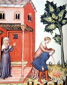 Vomito, illustrazione dal Tacuinum Sanitatis Codex Vindobonensis da Italian School