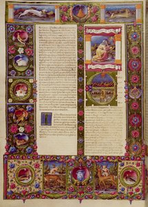 Fine del libro di Mosè, inizio del libro di Giosuè, dalla Bibbia di Borso d