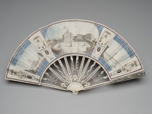 Ventaglio pieghevole con vedute dei monumenti di Roma, c.1780s-1790s da Italian School