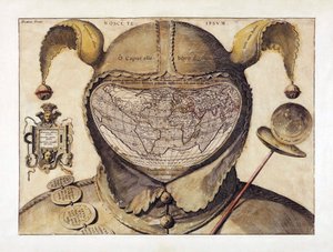 Mappa del mondo a forma di cappello da giullare, c.1590 da Italian School