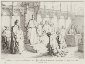 Francesco Novello II da Carrara e suo figlio Francesco III chiedono misericordia al Doge Michele Steno da Italian School